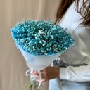 Монобукет из голубой гипсофилы