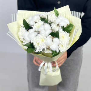 Букет «Снежинки» из хризантем