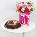 Композиция «Мечты принцессы» с тортом из роз и эустом