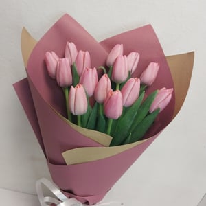 Букет «15 розовых тюльпанов»