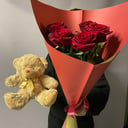 Подарочный набор «Мишка и Красные Розы Premium 5»