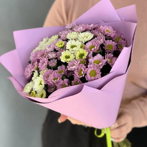 Букет хризантем Сантини микс, 125