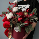 Коробка с цветами «Новогодняя композиция»