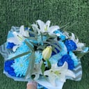 Букет «Полнолуние» из роз и хризантем