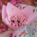 Букет из розовых кенийских роз 40 см