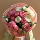 Букет «Летняя конфетка» из роз и гвоздик