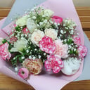 Букет «Весенний бум» из роз и гвоздик