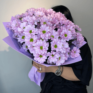 Букет «Хризантема кустовая фиолетовая 9 штук»