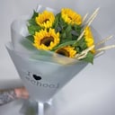 Букет «Подсолнухи с любой надписью на упаковке»