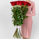 Букет из 25 красных роз, Премиум (100см)