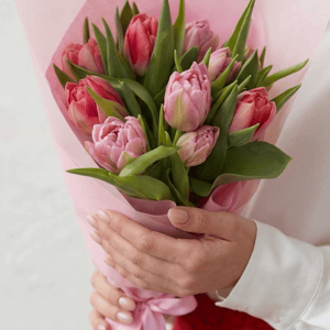 Букет «Микс 9 пионовидных тюльпанов»