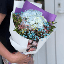 Букет «Гортензия с зеленью»