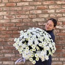 Букет «Хризантема кустовая белая в нежном миксе»