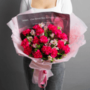 Букет «Фантазия эльфа» из гвоздик и альстромерий