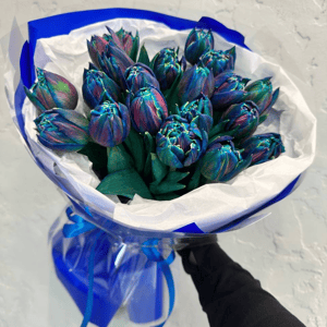 Букет «Синий тюльпан пионовидный»
