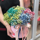 Радужная коробка из гипсофил