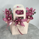 Коробка с цветами «Сумочка с орхидеями»