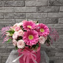 Шляпная коробка с цветами «Розовая сказка»