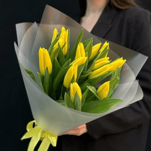 Букет из жёлтых тюльпанов 15 шт.