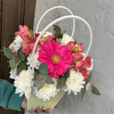 Коробка с цветами «Цветы в сумочке S»