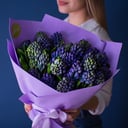 Букет «Фиолетовые гиацинты 25 штук» из экзотических цветов