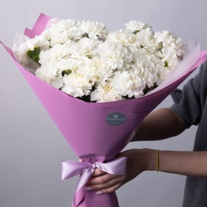 Монобукет из диантусов "Эверест" из гвоздик