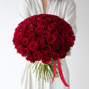 Букет из 51 рубиновой розы Кения