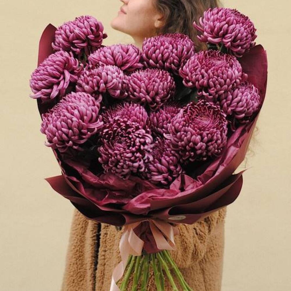 Букет хризантем бигуди