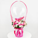 Композиция «Романтика» с баблс из роз и эустом