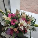 Композиция «Надежда» из роз и альстромерий