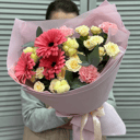 Букет "Грация" из роз и гербер