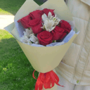 Букет «Красные розы и альстромерия»