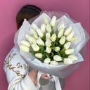 Букет из белых тюльпанов 35 шт