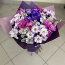 Букет «Не грусти» из хризантем и альстромерий