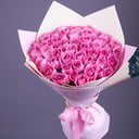 Букет «55 розовых роз Аква»