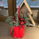 Шляпная коробка с цветами «Красное сияние»