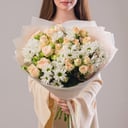 Букет «Ты в моих мыслях» из роз и хризантем