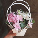 Коробка с цветами «Сумочка с пионом»