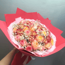 Букет роз с гипсофилой