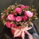 Шляпная коробка с цветами «Барселона» из роз