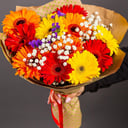 Букет «Сокровенная мечта» из гербер и гипсофил