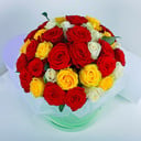 Шляпная коробка с цветами «Коробка из 31 розы микс»