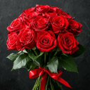 Букет «15 красных роз в ленте»