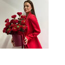 Шляпная коробка с цветами «Жар птица» из роз