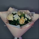 Букет «Теплый привет» из роз и хризантем