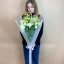 Букет белоснежных лизиантусов из эустом