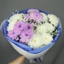 Букет «Туман» из хризантем и гипсофил