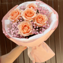 Букет «Роза с гипсофилой»