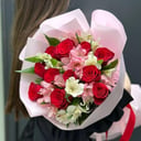 Букет «Красная роза и Альстромерия»