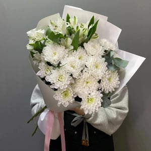 Букет "Утренняя свежесть" из альстромерий и хризантем
